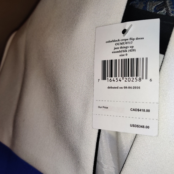 NWT Kate Spade Color Block crepe dress - Picture 6 of 6